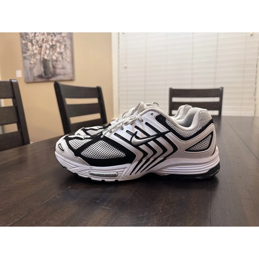 Nike Air Pegasus 2005 White Black Metallic Silver Men's 10.5 Running Shoes